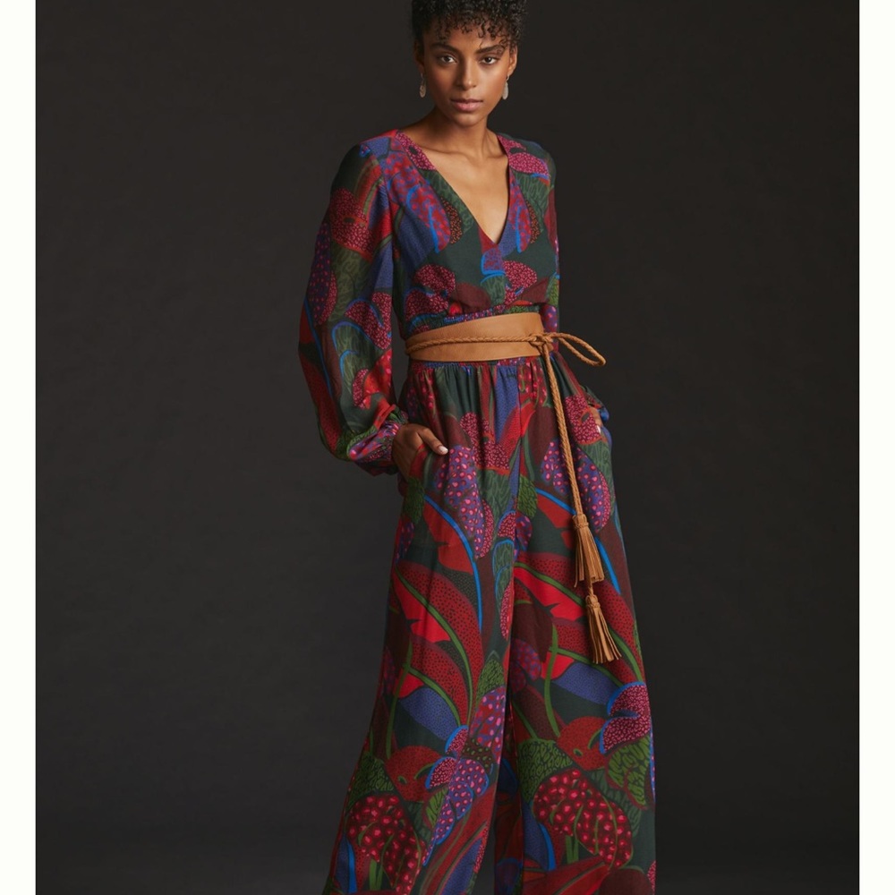 NWT Farm Rio Wide Leg Tropical Multicolor Jumpsuit